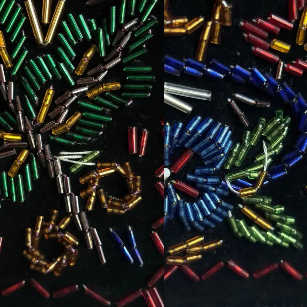 velvet vest glass bead embroidery colorful floral European folk Romanian style - Picture 8 of 10